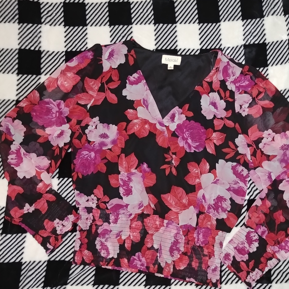 NWOT - meraki - Floral Blouse - Sz M